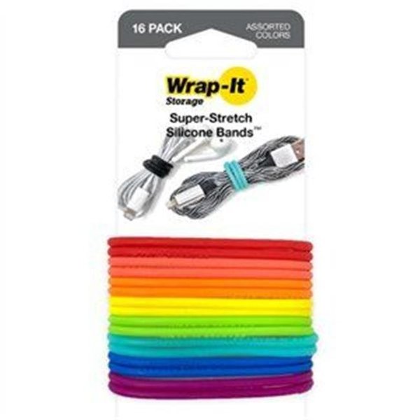 Jjaamm Jjaamm 260125 Super Stretch Silicone Bands; Multi Color - Pack of 16 260125